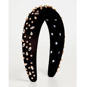 Black crystal velvet headband by Lele Sadoughi
